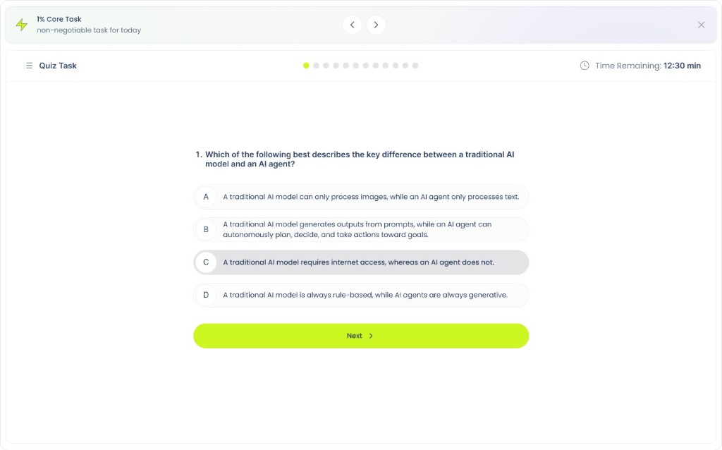 Hands-on practice quiz